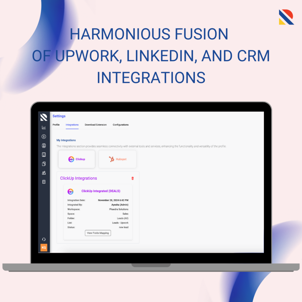 Upwork, LinkedIn & CRM Integrations